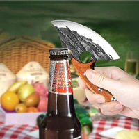 Couteau d'abattage multi-usages Portable manche en bois Mini couperet à viande de Camping petit couteau à désosser incurvé pour les aventures en plein air