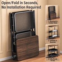 Chariot de rangement pliable peu encombrant en bois, chariot de rangement roulant pliable multi-niveaux, armoire de rangement mobile de chevet