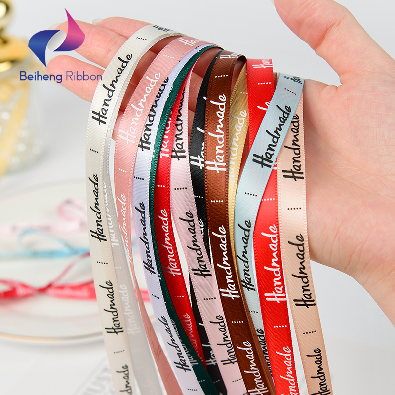 10mm Gift Ribbon Custom Printed Polyester Satin Ribbon for Decoration