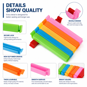 Clips de fermeture en <span class=keywords><strong>plastique</strong></span>, pièces, pour le stockage de grands sacs alimentaires, Clip de scellage, sacs en <span class=keywords><strong>plastique</strong></span>, Clip de fermeture à glissière - Product Image 3