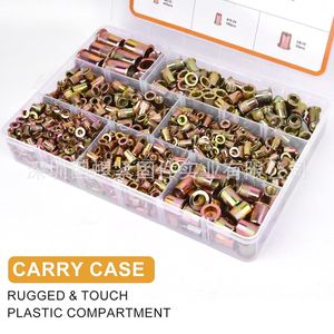 Rivet Nuts 885 Pcs Boxed Set Carbon Steel Flat Head Zinc Plated DIN Standard Rivet With Washer - Product Image 5