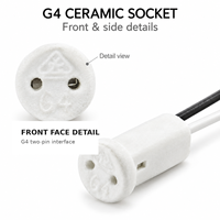 Douille G4 en céramique spéciale avec connecteur de fil, support de lampe en céramique pour ampoules LED et luminaires de lustre