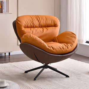 आधुनिक लक्जरी घूर्णन एकल सोफे कुर्सी लाउंज चेयर लैंज कुर्सी आलसी रेक्लीयर लिविंग रूम होटल संवेदी फर्नीचर चमड़े का डिजाइन - Product Image 5