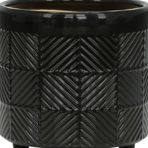 Vasi Decorativi in Ceramica Rotondi Neri per Piante da Interno ed Esterno - Product Image 5