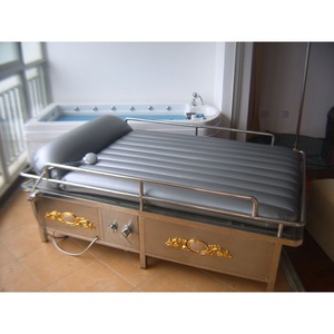 Single Pillow Inflatable Water Bed 120x200cm Grey PVC Mattress Home Use Modern Style Water Resistant - Product Image 4