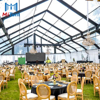 Tente de réception incurvée Atrium Miluxe Pro pour événements en plein air avec PVC transparent