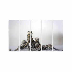 Printed <b>Canvas</b> Artwork: Abstract Cheetah <b>Wall</b> Decor,SET OF 5 <b>CANVAS</b> - Product Image 2