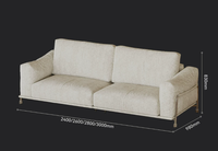 Canapé en tissu minimaliste italien design Bauhaus, canapé droit pour salon de villa haut de gamme, vente en gros