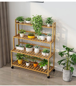 Neuzugang dekorativer sukkulenter grüner Radiespot Bambus-Vorführständer Blumenständer für Garten Wohnzimmer Balkon-Ecke - Product Image 6