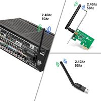 Antenne WiFi pour PC, double bande 2,4 GHz 5 GHz 5,8 GHz, antenne de carte WiFi 3dBi avec connecteur RP-SMA mâle (sans broche)