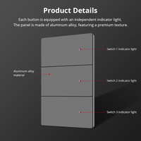 Zemismart Matter Over Wifi Smart Switch Matériau en alliage d'aluminium Compatible HomeKit Google Home SmartThings Interrupteur intelligent en métal