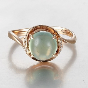 Jingzhanyi Jewelry Factory anpassbarer 18 Karat & 14 Karat Gold-eingelegter Jade Ring für Verlobung geschenk Party Anpassung <span class=keywords><strong>Edelstein</strong></span> Inlay - Product Image 1