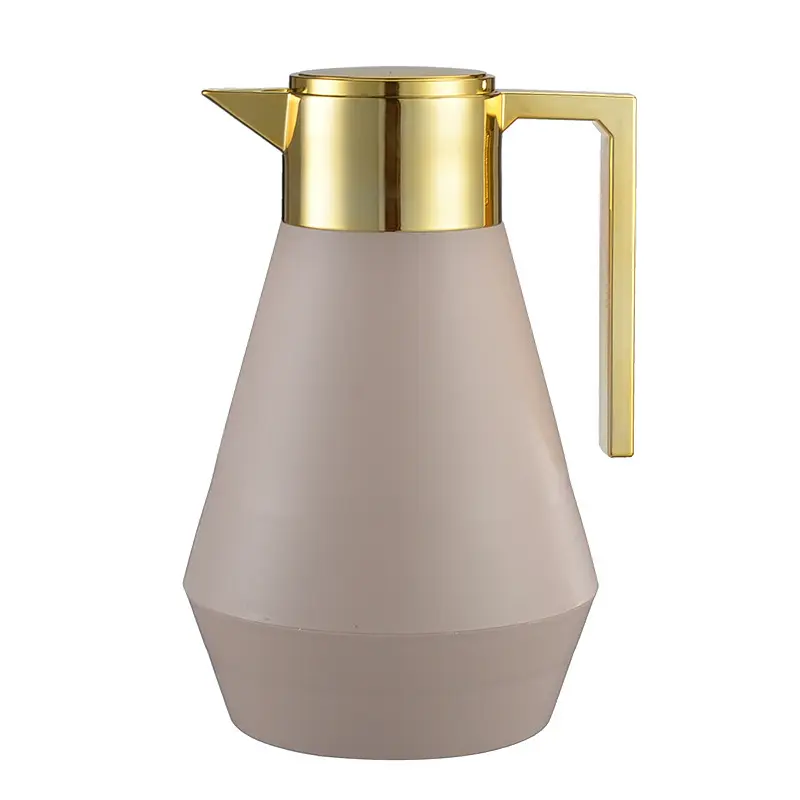 1L Arabic Dallah New Arrival Plastic Body Pink Glass Refill Vacuum Flask High Quality Insulated Thermos Flask Kettle Coffee Pot