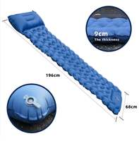Matelas de camping gonflable d'extérieur avec oreillers, tapis de voyage, lit pliant, coussin d'air ultraléger pour la randonnée et le trekking