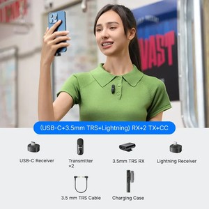 Sistema de micrófono inalámbrico <span class=keywords><strong>Magic</strong></span> para 2 personas con conector USB-C para dispositivos móviles (Ghz) - Product Image 1