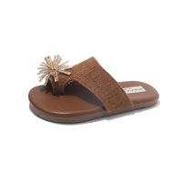 Sandales d'été pour enfants, ornées de strass, pour les vacances, la plage, les sorties décontractées, tongs plates pour filles