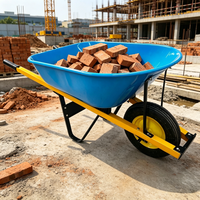 Brouette de chantier professionnelle 400 lbs (180 kg) – Chariot à béton robuste pour la construction avec plateau en acier 100 L – OEM