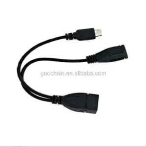 2 en 1 OTG Micro USB Host Power Y divisor de adaptador USB a Micro 5 Pin macho Cable hembra