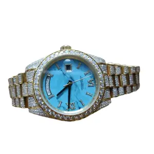 Reloj de lujo personalizado VVS Diamond Watch VVS Moissanite Hip Hop Reloj automático para hombres y mujeres - Product Image 1