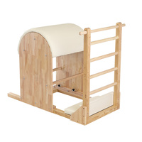 Baril d'escalade Pilates contemporain en bois de chêne, équipement de Pilates pour usage personnel à domicile, entraînement d'assymétrie corporelle