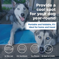 Tapis rafraîchissant pour animaux de compagnie - Grand, bleu - Tapis auto-rafraîchissant activé par la pression pour chiens et chats de 46 à 80 lb - Gel non toxique, pas d'eau nécessaire