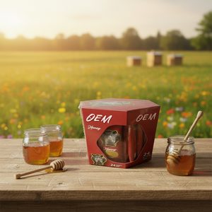 Caja de Miel Natural <span class=keywords><strong>Royal</strong></span> Más Vendida en 2025 - Caja Hexagonal Roja para Miel con Bolsitas de Miel Pequeñas en el Interior - Product Image 4