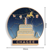 Insigne de broche en métal cadeau souvenir de taches scéniques personnalisées de paillettes de ciel étoilé de conception unique