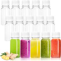 Mini bouteilles PET vides pour jus et boissons énergisantes avec impression sérigraphique, tailles personnalisées (2oz-4oz), bouchon à vis pour whisky/soda