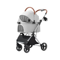 Poussette pliable à quatre roues pour animaux de compagnie, cabine détachable, tissu Oxford épais, résistant aux rayures et à l'usure, chariot pour chiens et chats, pour les sorties en plein air