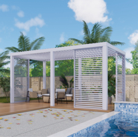 Pergola extérieure réglable en alliage d'aluminium avec lames orientables, imperméable, pour jardin, patio, cour, utilisation multi-scènes