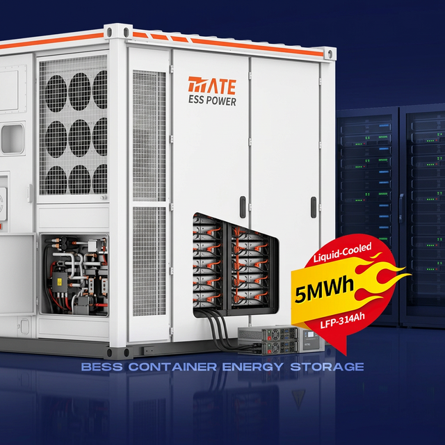 Server Farm 5MWh LifePO4 Battery Storage Container Liquid Cooling BESS Energy Storage System With PCS BMS EMS for Grid Outage