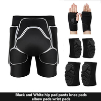 Shorts de protection des hanches noir et blanc, ensemble de protections pour les genoux, les coudes et les poignets, stabilisateur en mousse EVA, sangle réglable pour le ski et le snowboard