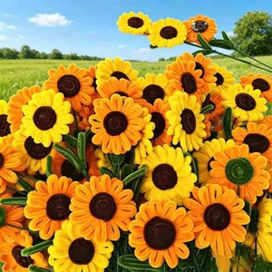 Bouquet de tournesols torsadés - Produit fini pour la Fête des Enseignants - À envoyer aux amis et camarades de classe - Décoration d'intérieur - Product Image 6