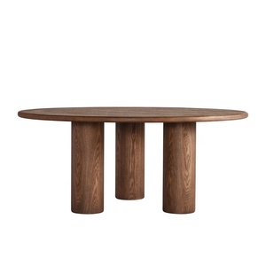 Bàn ăn tròn sang trọng hiện đại phong cách tối giản bàn ăn bằng gỗ lớn cho 6 đến 8 - Product Image 6