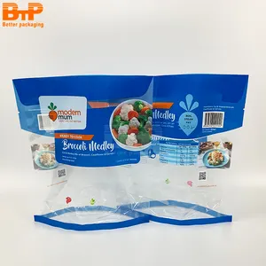 Transparent Plastic Fresh Lettuce Salad Pouches BOPP Anti Fog Leafy Vegetables Packaging Fruits Bags