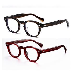 إطار نظارات أسيتات كلاسيكي أنيق للرجال، موديل ريترو 56006 مضاد للضوء الأزرق، نظارات بصرية بالجملة - Product Image 1