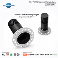 Spot LED COB Encastrable Anti-éblouissement Profond 15/24/36/50° 5CCT TRIAC 0-10V DALI Dimmable CE RoHS ISO9001 Pour Centres Commerciaux Bureaux Export