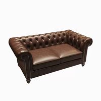 Fauteuil Chesterfield en cuir véritable fait main, brun vintage, mobilier traditionnel pour la maison ou le bureau