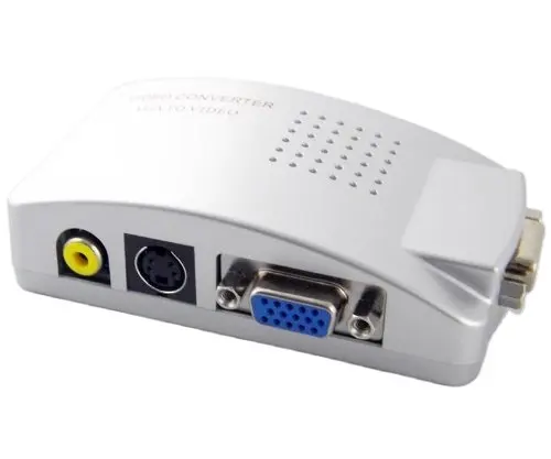 QS410 Bộ Chuyển Đổi Tín Hiệu S-Video Mini AV Sang Vga Bộ Chuyển Đổi Vga Sang Av