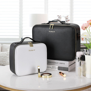 Bolsa de maquillaje Niceland, estuche cosmético con cremallera de gran capacidad y asa suave, color sólido, para almacenamiento en el hogar - Product Image 1