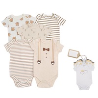 Classe a coton bébé à manches courtes body mignon à manches courtes body 5 pièces nouveau-né envelopper autour des vêtements