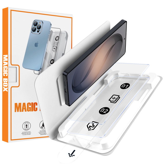 Magic Box Screen Protector Installation Kit for S24 25 26 Ultra 9H Tempered Glass Full Coverage Mobile Phone Easy