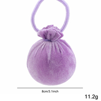 Lila Lavendel Samt Weihnachtskugel Ornament Stoffbezogene Rüschenkugel Christbaumschmuck Luxuriöse Feiertagsparty-Dekoration