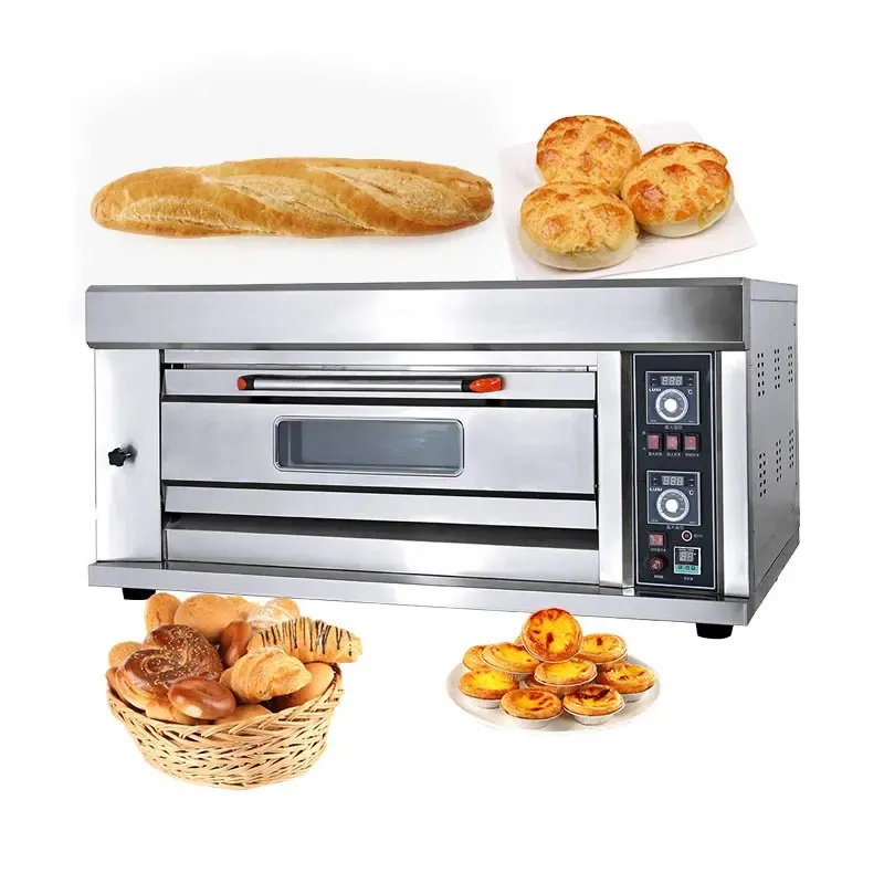 Oven roti Pizza panggang Gas komersial ukuran kecil untuk restoran roti