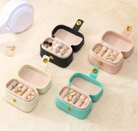 Organisateur de bijoux de voyage portable de luxe avec logo personnalisé - Mini boîte à bijoux en cuir PU pour ranger les bagues et les boucles d'oreilles