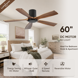 Large <b>Ceiling</b> <b>Fan</b> 60 Inch With <b>Remote</b> <b>Control</b>,5 Blade Wood for Living Room Bedroom Dining Large <b>Ceiling</b> <b>Fan</b> - Product Image 1
