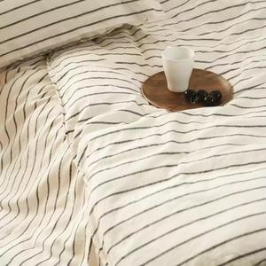 Ensemble de literie minimaliste pour la maison, toutes saisons, 100% coton, comprenant drap plat et housse de couette, literie universelle - Product Image 3