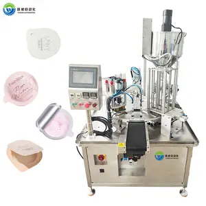 Rotary Automatic Cosmetic Cream Paste Plastic Bottle Cup Filling Capping Disposable Skincare sealing Machine