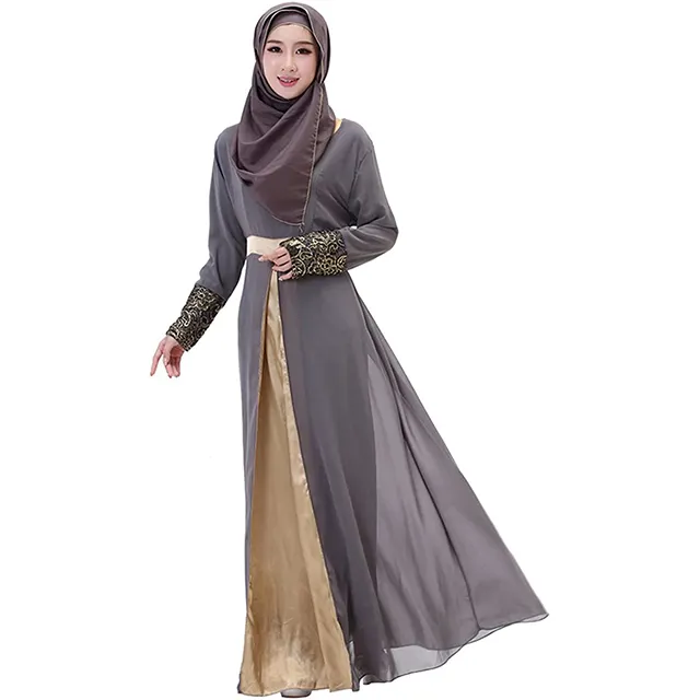Vestito elegante Kaftan Abaya donna abito islamico in Chiffon a manica lunga nuova moda