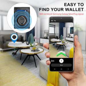 Portefeuille à deux volets bloquant RFID avec support Galaxy <span class=keywords><strong>SmartTag</strong></span> <span class=keywords><strong>Plus</strong></span>/<span class=keywords><strong>SmartTag</strong></span>, porte-cartes de crédit en cuir véritable avec boîte cadeau - Product Image 4